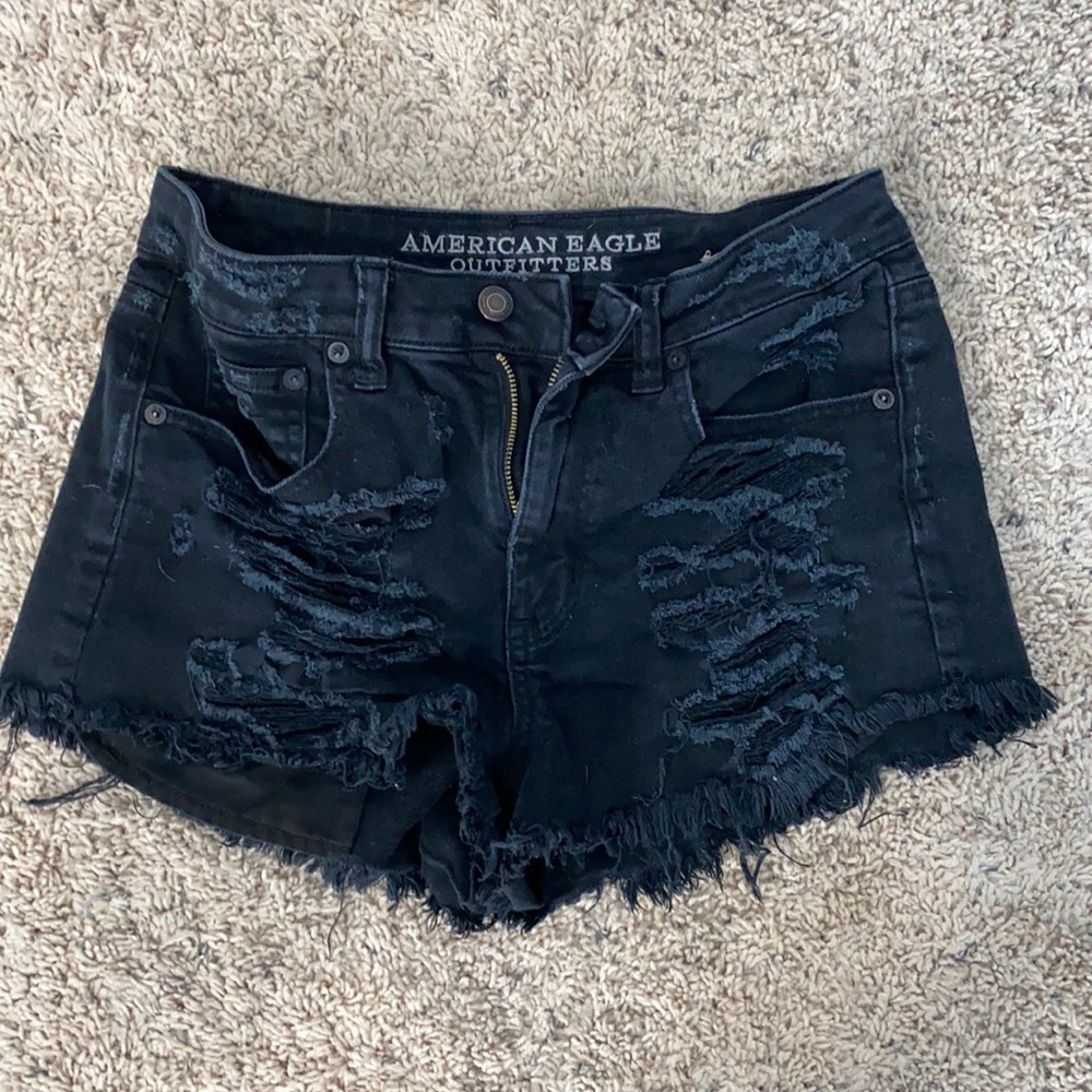 Black American Eagle denim shorts